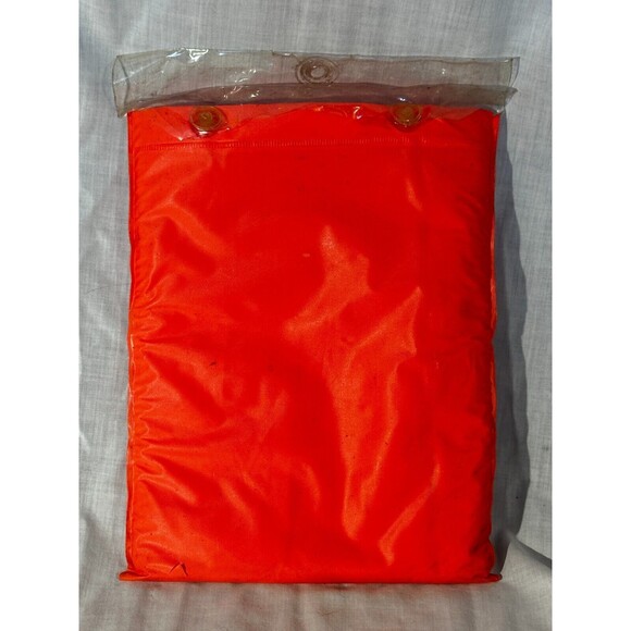 FOX Adult Vinyl Utility Poncho - Orange- Hooded- 100% Waterproof- New Old Stock - Picture 2 of 4
